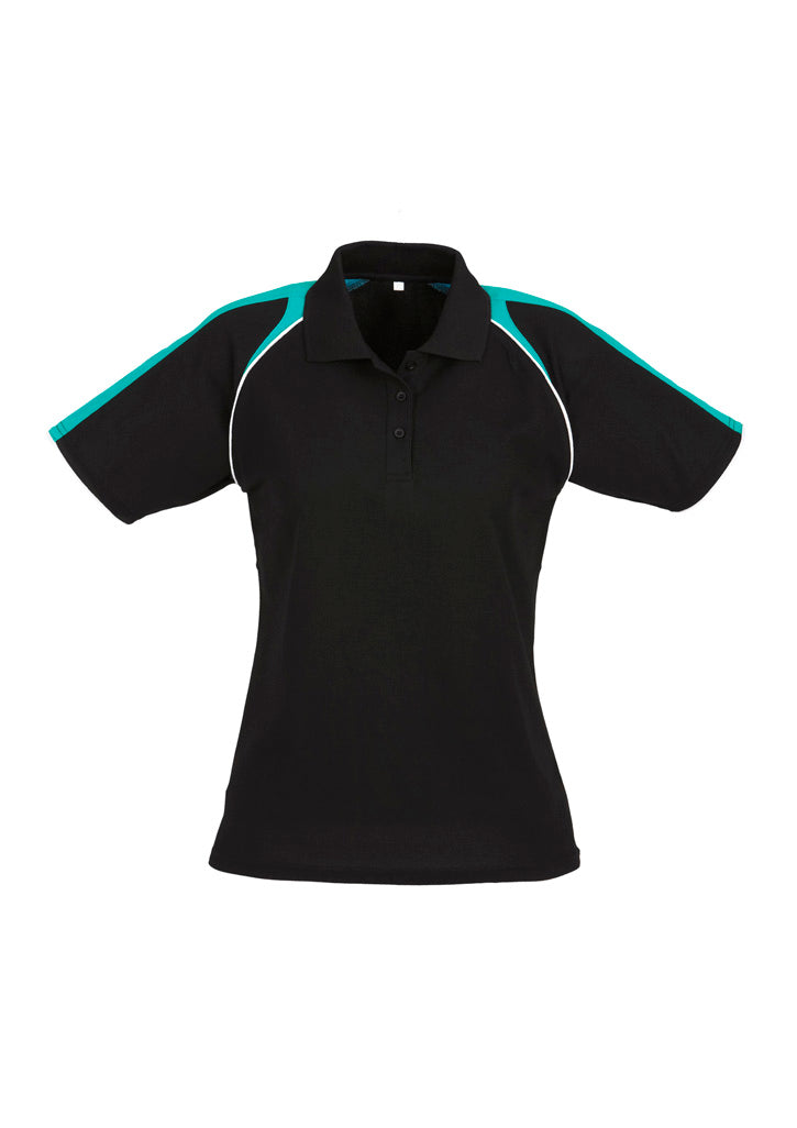 Biz Collection Womens Triton Short Sleeve Polo - Black/Teal/White