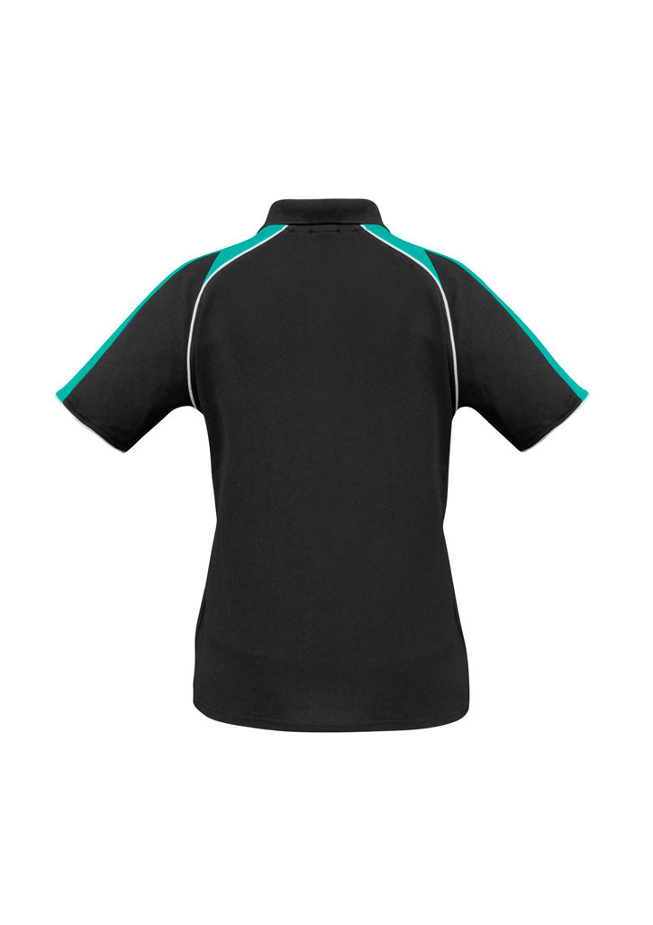 Biz Collection Womens Triton Short Sleeve Polo - Black/Teal/White