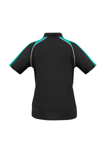 Biz Collection Womens Triton Short Sleeve Polo - Black/Teal/White