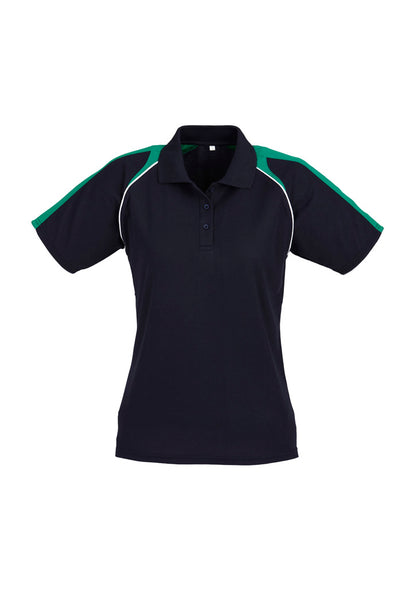 Biz Collection Womens Triton Short Sleeve Polo - Navy/Kelly Green/White