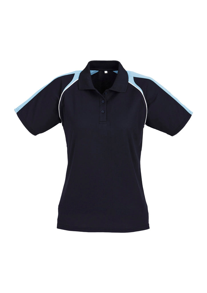 Biz Collection Womens Triton Short Sleeve Polo - Navy/Spring Blue/White