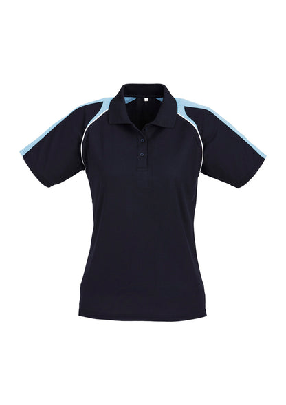 Biz Collection Womens Triton Short Sleeve Polo - Navy/Spring Blue/White