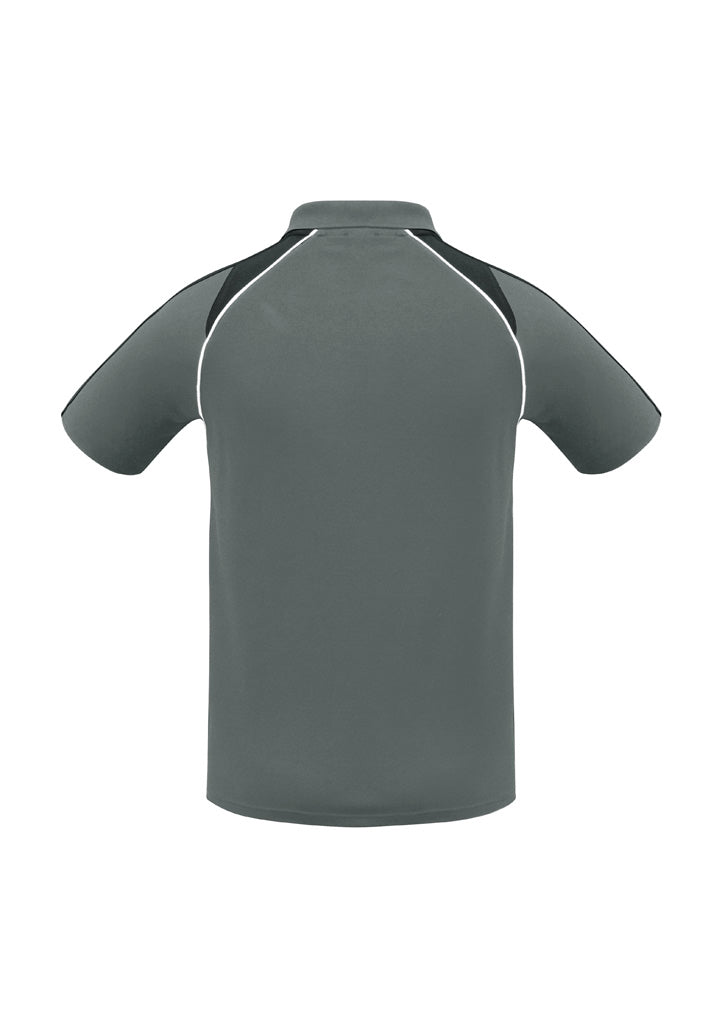 Biz Collection Mens Triton Short Sleeve Polo - Ash/Black/White