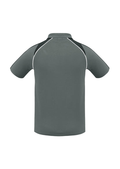Biz Collection Mens Triton Short Sleeve Polo - Ash/Black/White