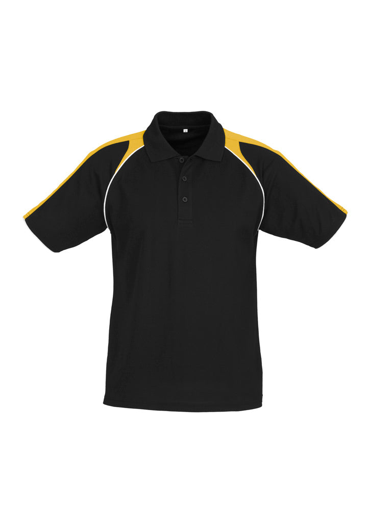 Biz Collection Mens Triton Short Sleeve Polo - Black/Gold/White