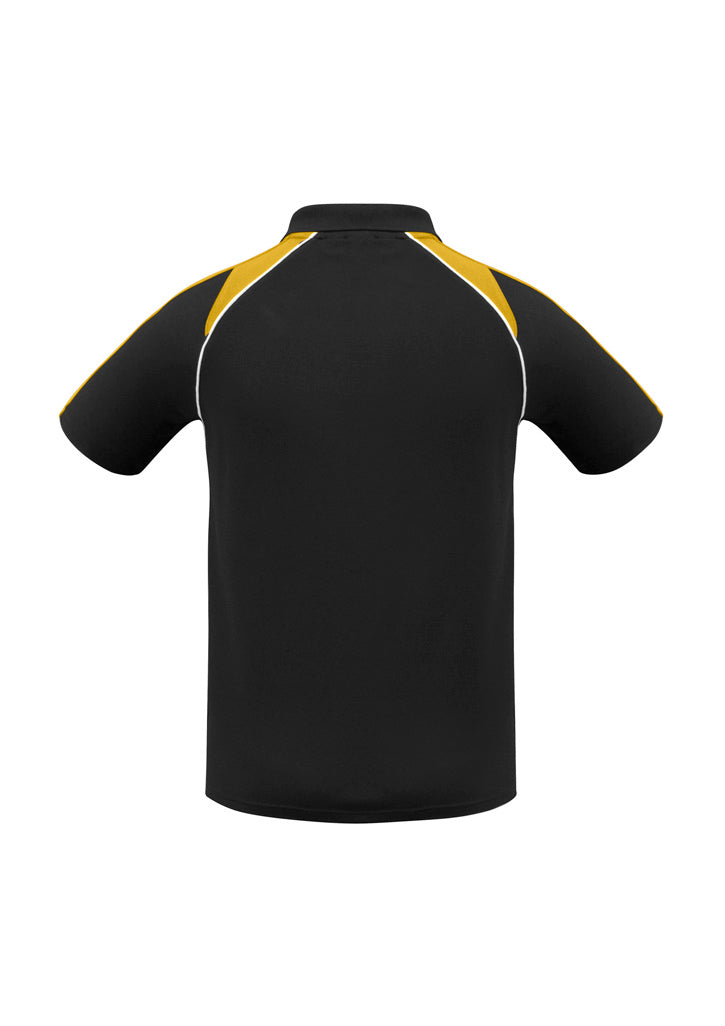 Biz Collection Mens Triton Short Sleeve Polo - Black/Gold/White