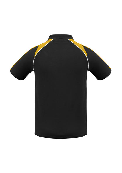 Biz Collection Mens Triton Short Sleeve Polo - Black/Gold/White