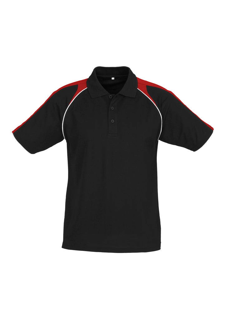 Biz Collection Mens Triton Short Sleeve Polo - Black/Red/White
