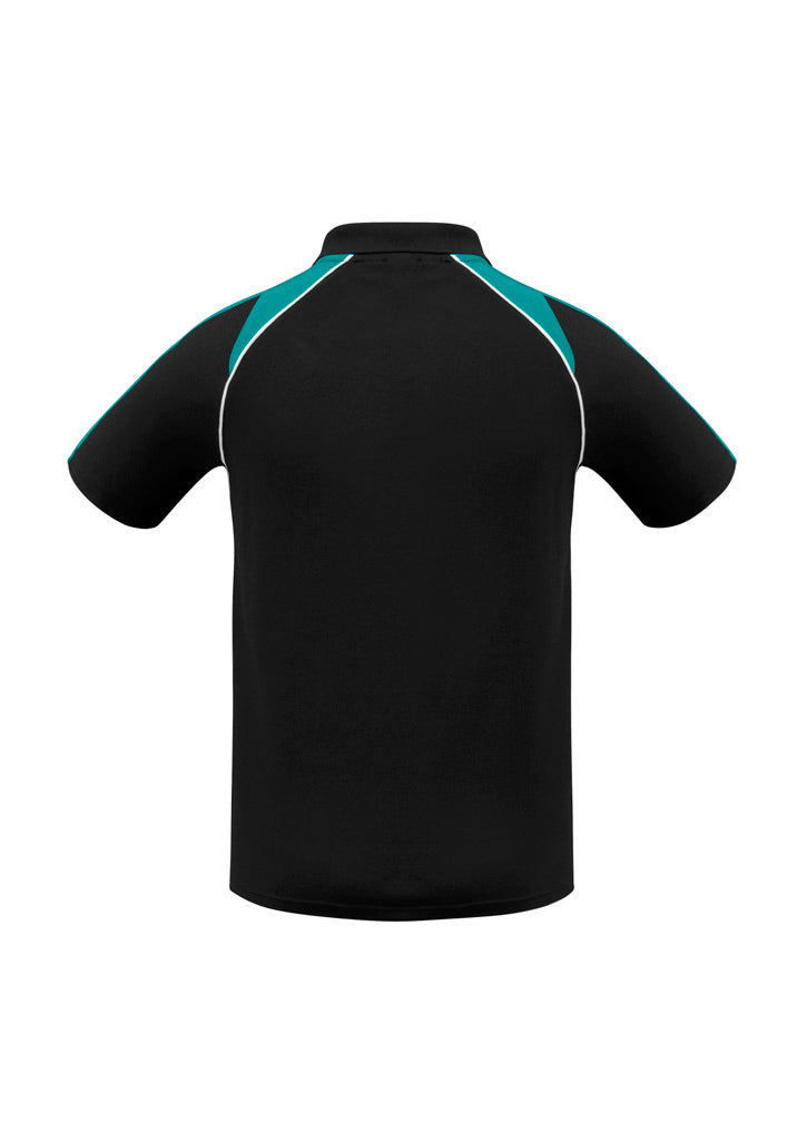 Biz Collection Mens Triton Short Sleeve Polo - Black/Teal/White