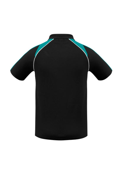 Biz Collection Mens Triton Short Sleeve Polo - Black/Teal/White