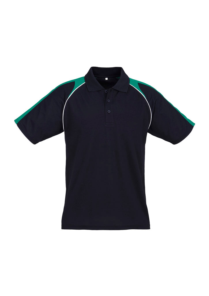 Biz Collection Mens Triton Short Sleeve Polo - Navy/Kelly Green/White