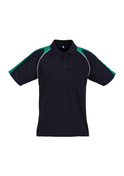 Biz Collection Mens Triton Short Sleeve Polo - Navy/Kelly Green/White