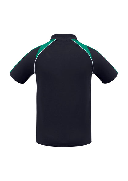 Biz Collection Mens Triton Short Sleeve Polo - Navy/Kelly Green/White