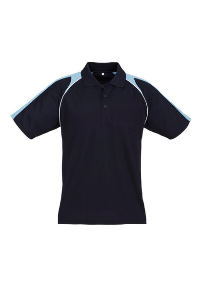Biz Collection Mens Triton Short Sleeve Polo - Navy/Spring Blue/White