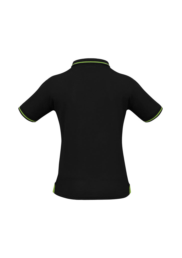 Biz Collection Womens Jet Short Sleeve Polo - Black/Bright Green