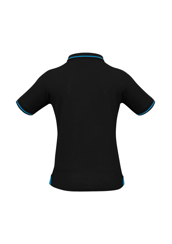 Biz Collection Womens Jet Short Sleeve Polo - Black/Cyan