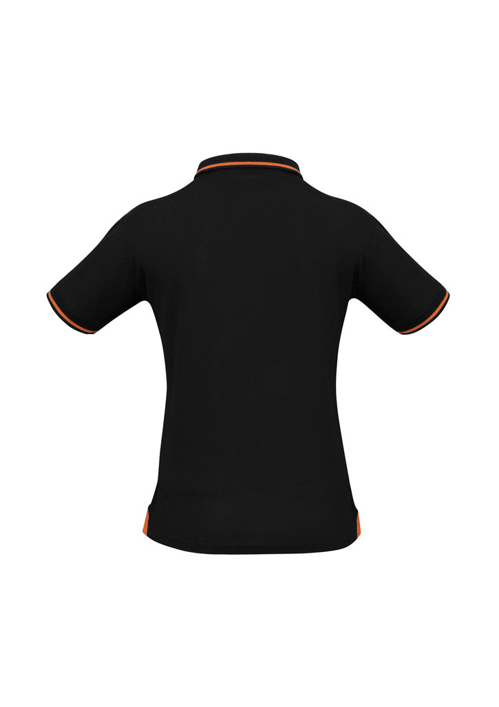 Biz Collection Womens Jet Short Sleeve Polo - Black/Orange