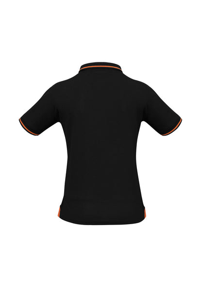Biz Collection Womens Jet Short Sleeve Polo - Black/Orange