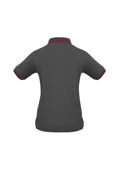 Biz Collection Womens Jet Short Sleeve Polo - Steel Grey/Red