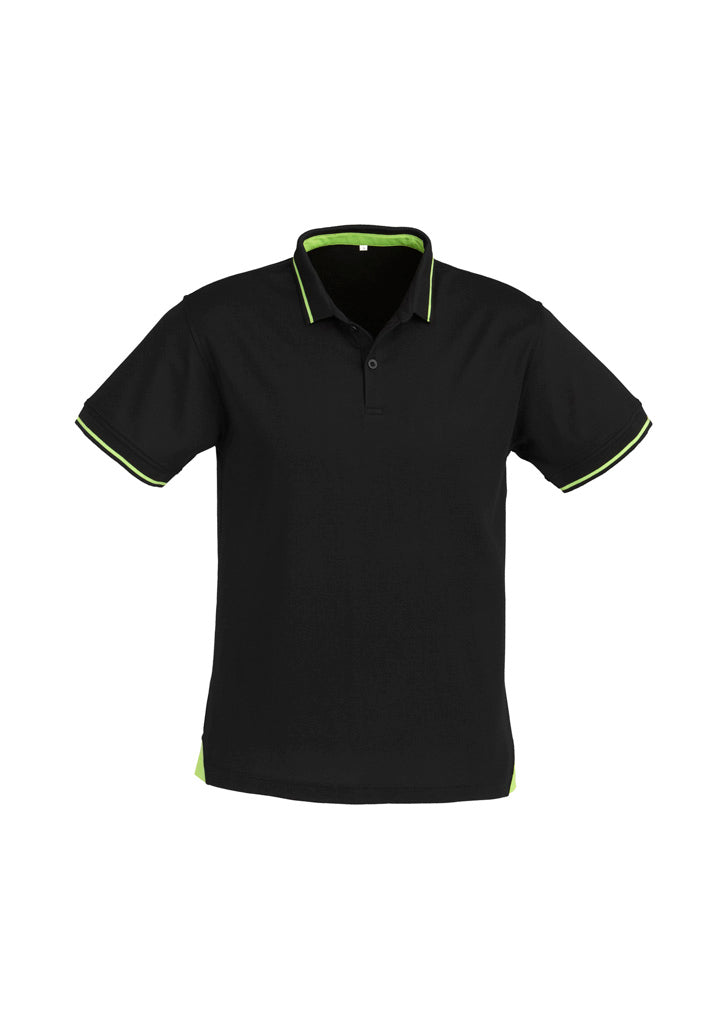 Biz Collection Mens Jet Short Sleeve Polo - Black/Orange