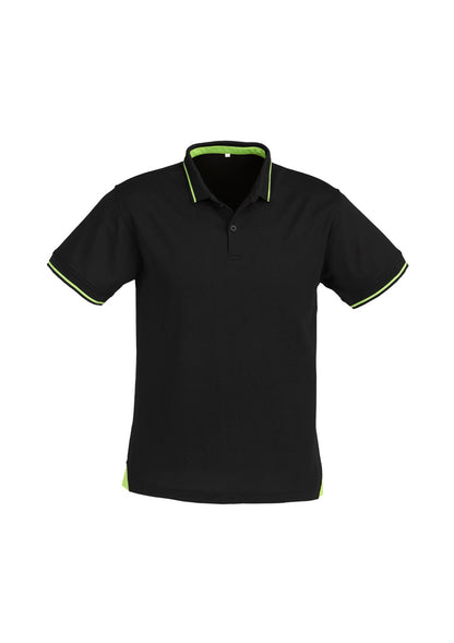 Biz Collection Mens Jet Short Sleeve Polo - Black/Orange