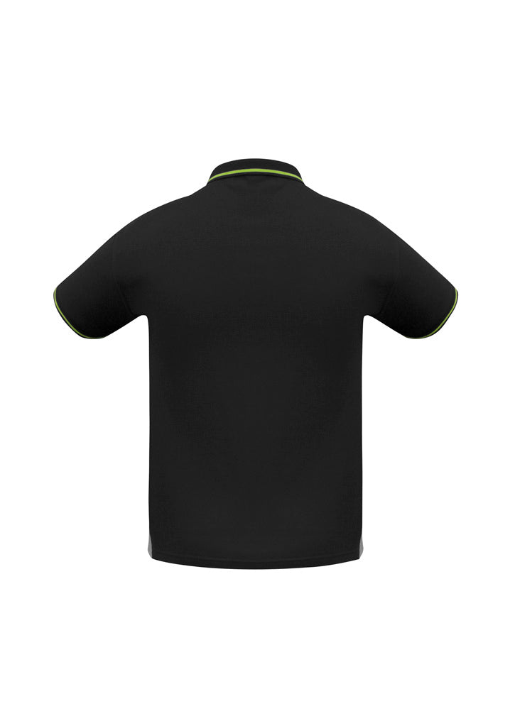 Biz Collection Mens Jet Short Sleeve Polo - Black/Bright Green