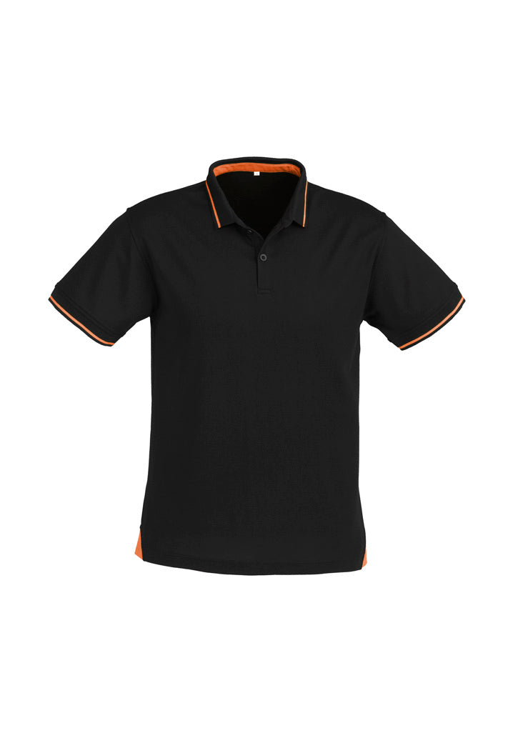 Biz Collection Mens Jet Short Sleeve Polo - Black/Orange