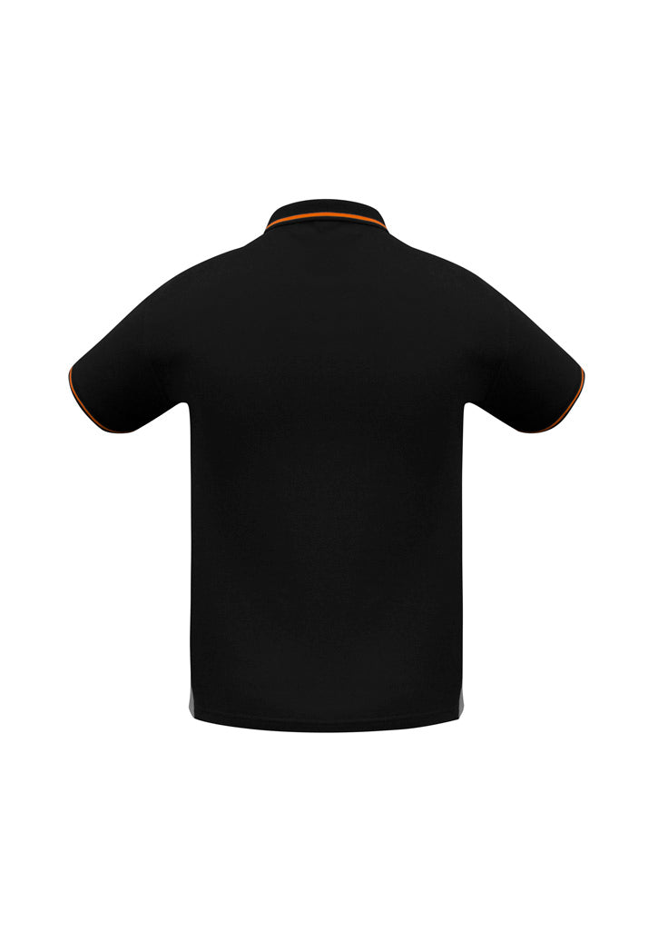 Biz Collection Mens Jet Short Sleeve Polo - Black/Orange