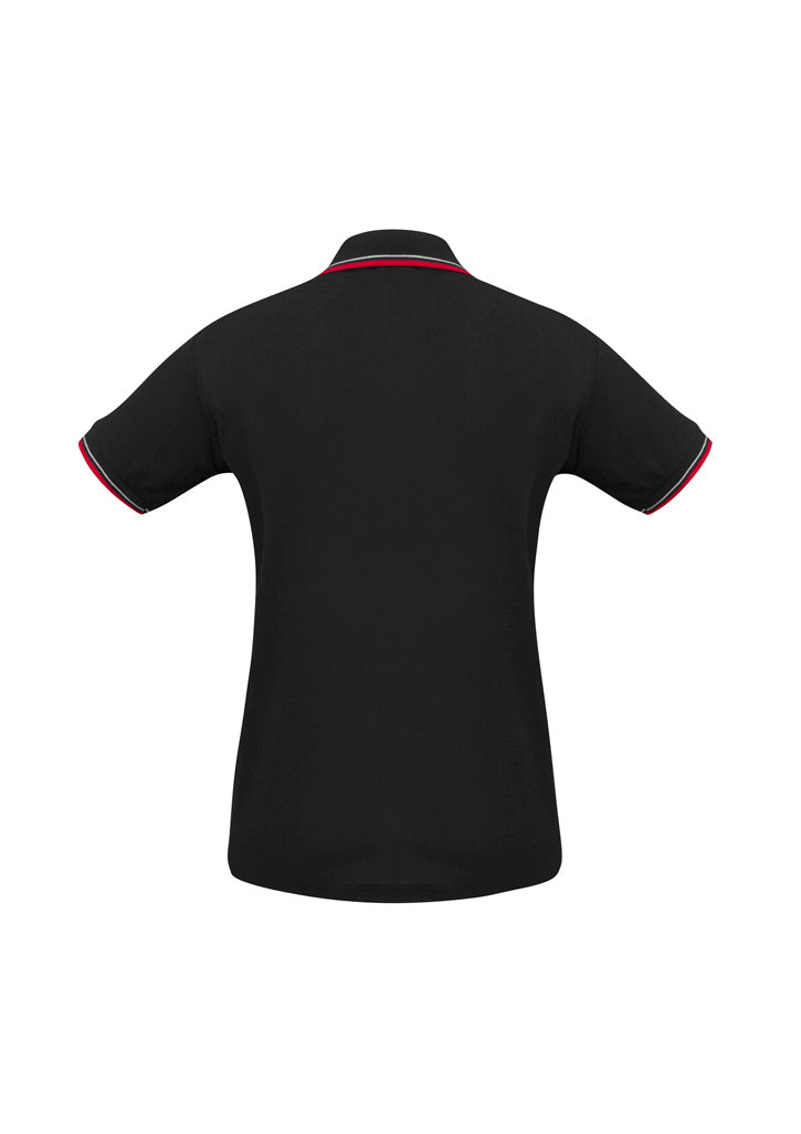 Biz Collection Womens Cambridge Short Sleeve Polo - Black/Red/White