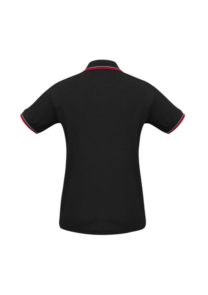 Biz Collection Womens Cambridge Short Sleeve Polo - Black/Red/White