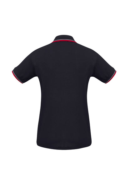 Biz Collection Womens Cambridge Short Sleeve Polo - Navy/Red/White