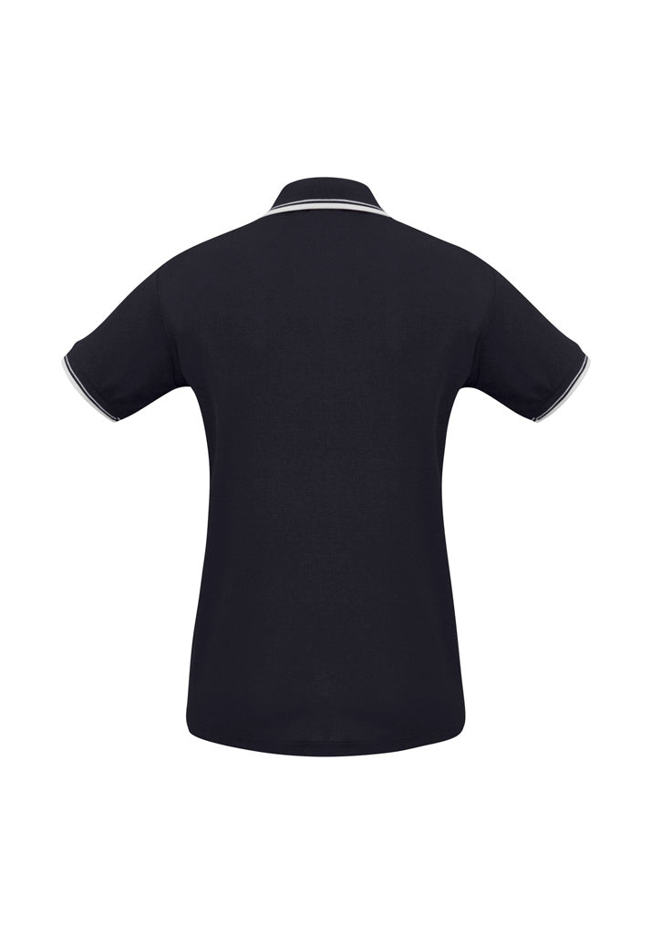 Biz Collection Womens Cambridge Short Sleeve Polo - Navy/White/White
