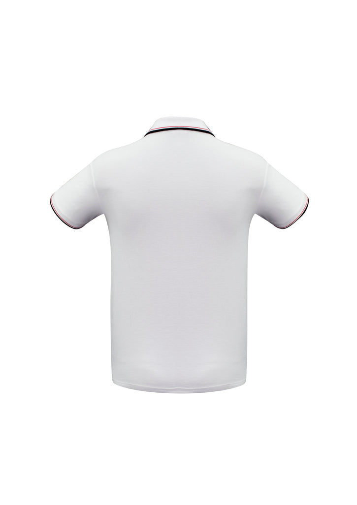 Biz Collection Mens Cambridge Short Sleeve Polo - Royal/White/White