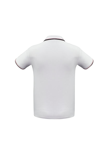 Biz Collection Mens Cambridge Short Sleeve Polo - Royal/White/White