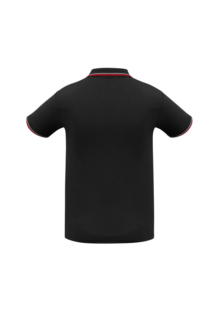 Biz Collection Mens Cambridge Short Sleeve Polo - Black/Red/White