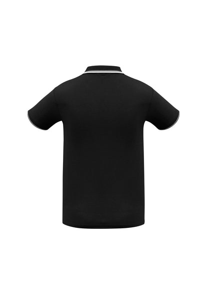 Biz Collection Mens Cambridge Short Sleeve Polo - Black/White/White