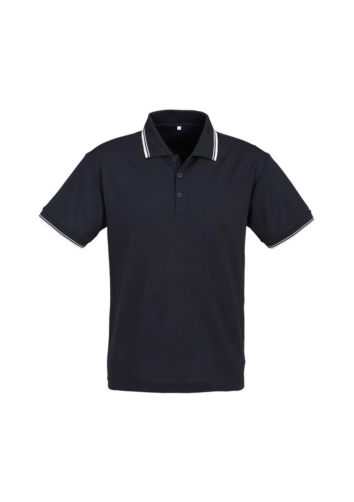 Biz Collection Mens Cambridge Short Sleeve Polo - Navy/White/White
