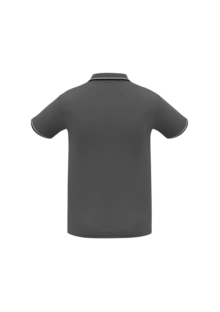 Biz Collection Mens Cambridge Short Sleeve Polo - Steel Grey/Black/White