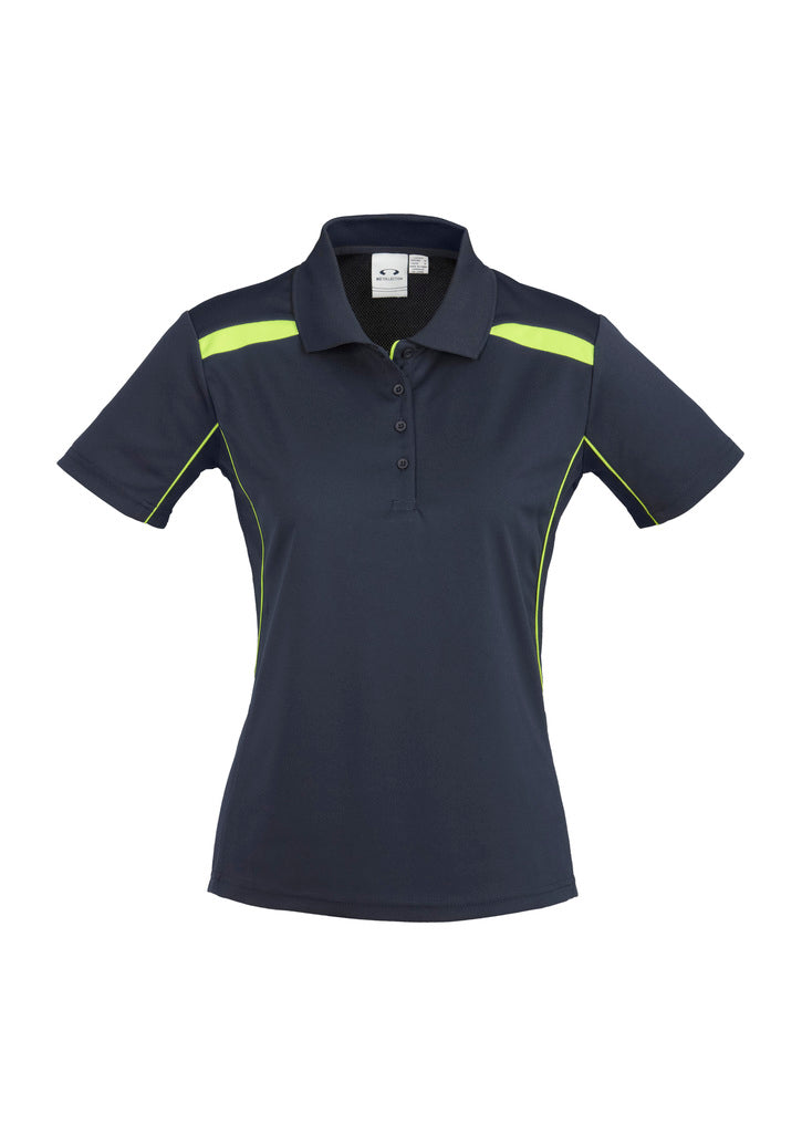 Biz Collection Womens United Short Sleeve Polo - Black/Gold