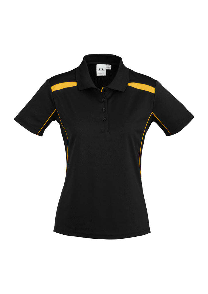 Biz Collection Womens United Short Sleeve Polo - Black/Gold