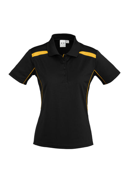 Biz Collection Womens United Short Sleeve Polo - Black/Gold