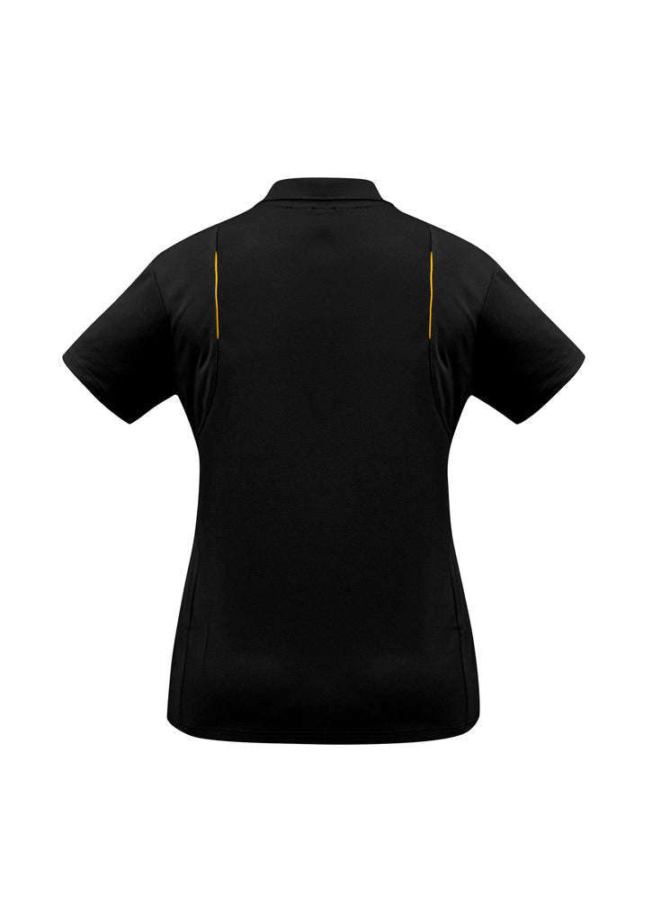 Biz Collection Womens United Short Sleeve Polo - Black/Gold