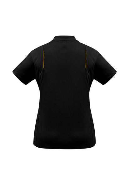 Biz Collection Womens United Short Sleeve Polo - Black/Gold