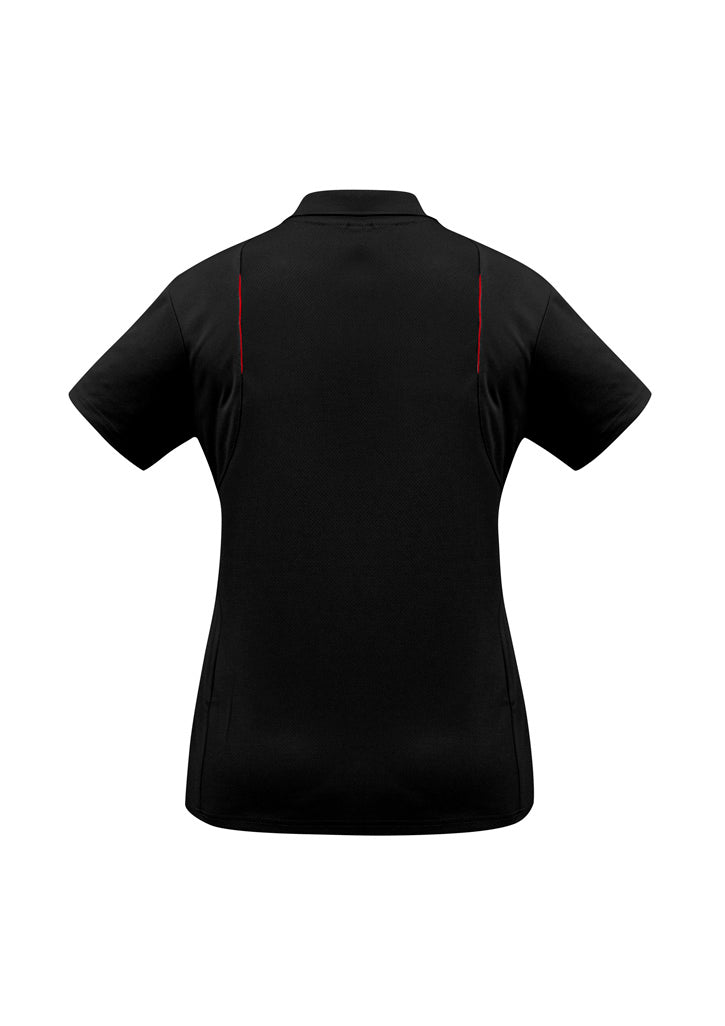 Biz Collection Womens United Short Sleeve Polo - Black/Red