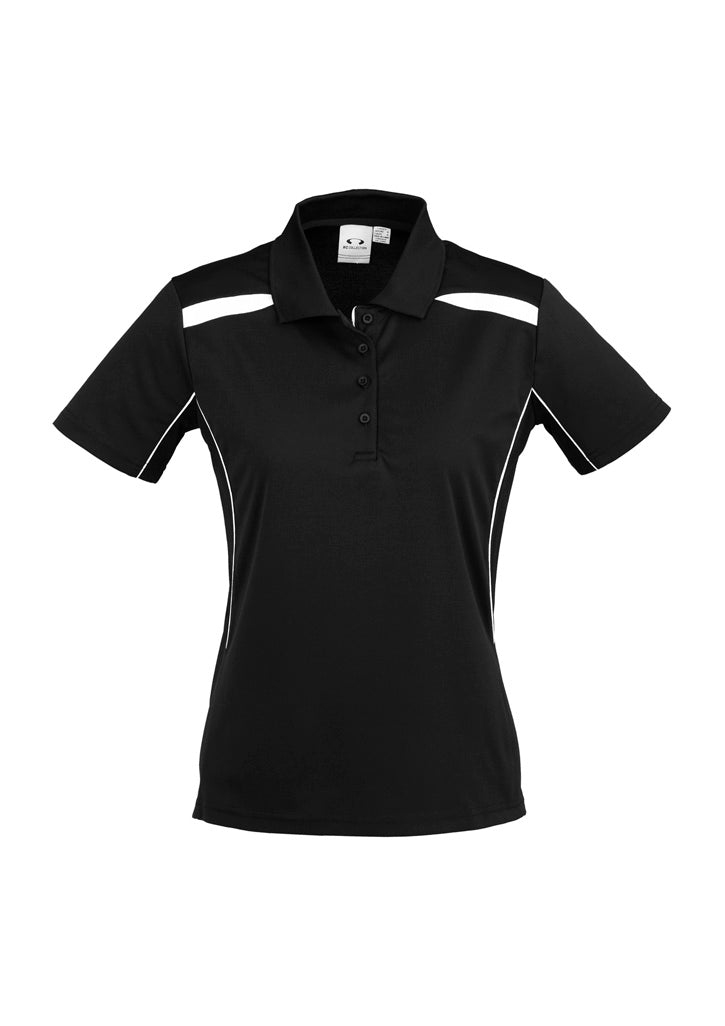 Biz Collection Womens United Short Sleeve Polo - Black/White
