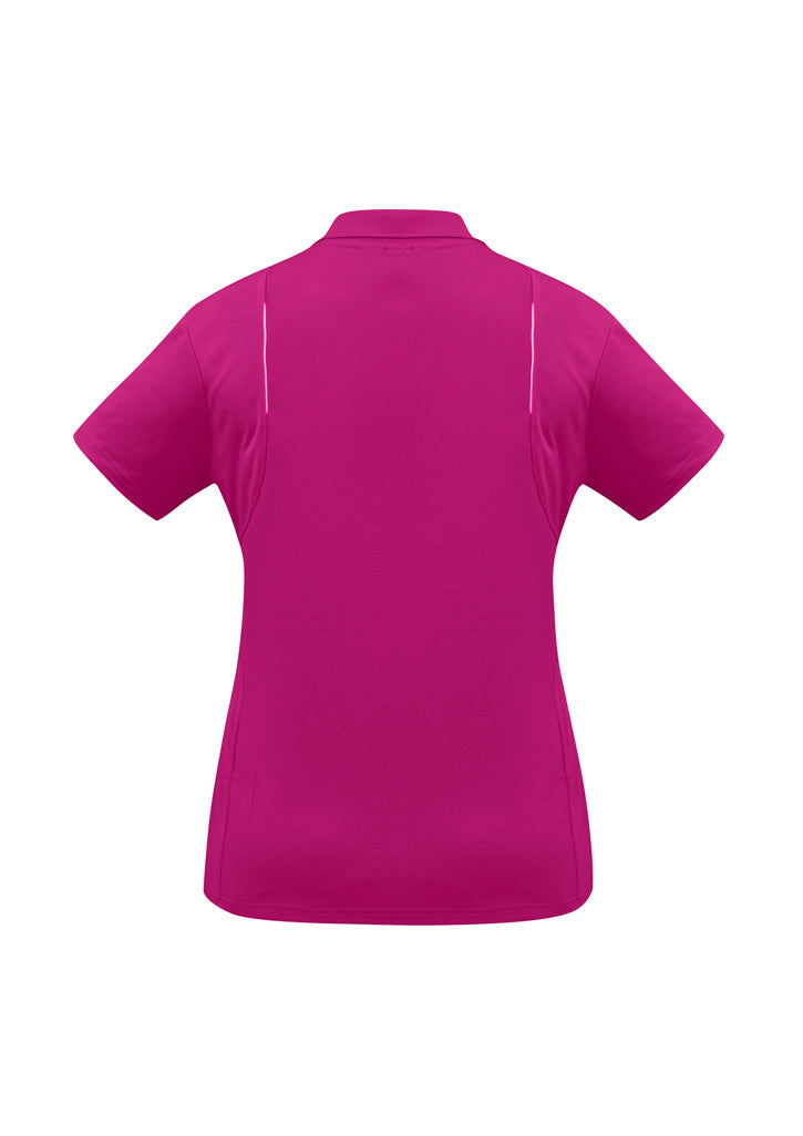 Biz Collection Womens United Short Sleeve Polo - Magenta/White