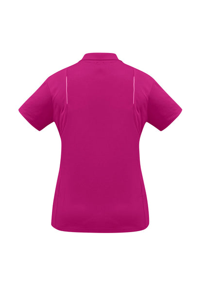 Biz Collection Womens United Short Sleeve Polo - Magenta/White