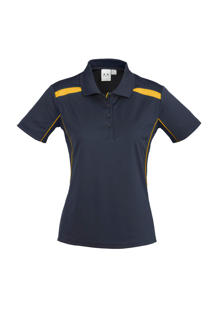 Biz Collection Womens United Short Sleeve Polo - Navy/Gold