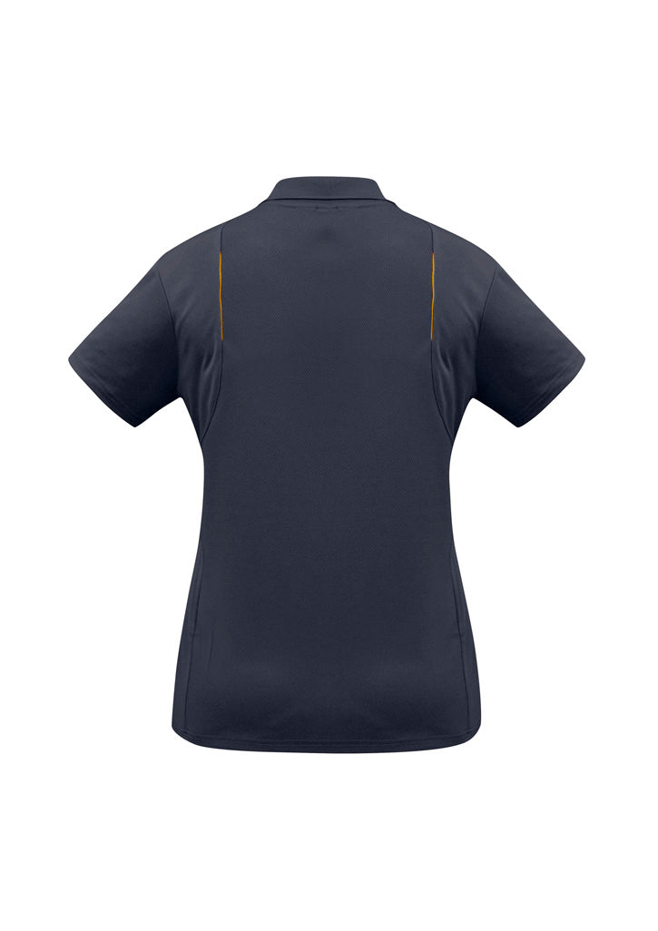 Biz Collection Womens United Short Sleeve Polo - Navy/Gold