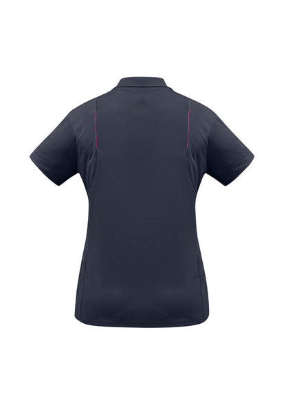 Biz Collection Womens United Short Sleeve Polo - Navy/Magenta